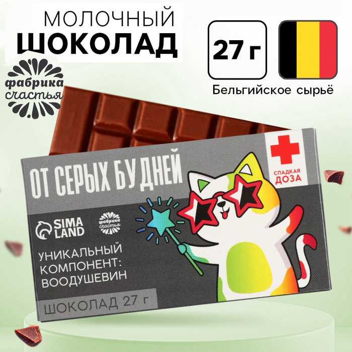 Шоколад молочный «От серых будней» 27 г арт.3715273