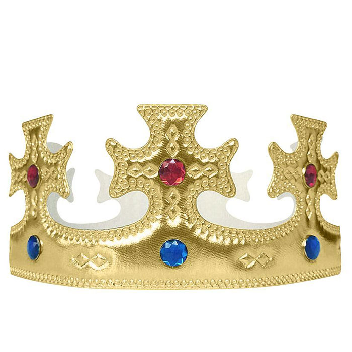 Корона царская с камнями, текстиль, цвет золото арт.6231664