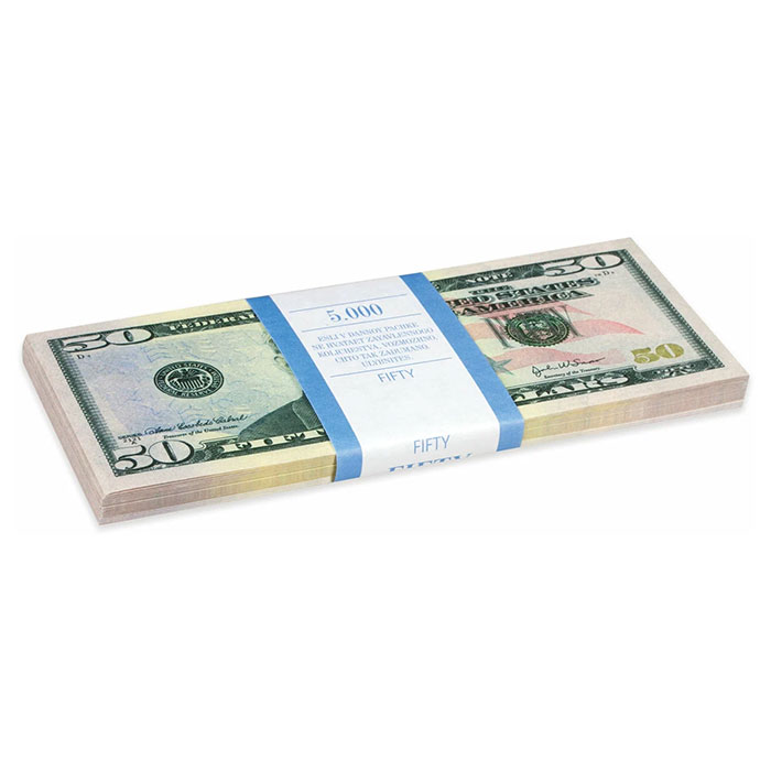 Пачка денег шуточная 50 $ набор 80-90 шт арт.9-50-0014