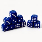 Кубик игральный 1,6х1,6 см, синий арт.10613126