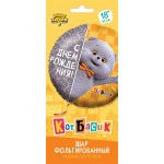 Шар фольгированный ВЗ18 круг «С днем рождения! Кот Басик» с гелием с гелием арт.1202-4145