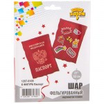 Шар фольга ВЗ21 Паспорт РФ, красный, сатин с гелием арт.1207-6109