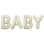 Шары фольгированные FA16 надпись «BABY», белый песок арт.27590