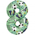 Фольгированный шар FA34 «Футбол» цифра 8 с гелием арт.27748