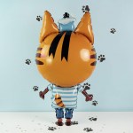 Шар фольга FA39 «Три кота Коржик», фигура ходячая с гелием арт.405018