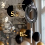 Свеча в торт «Черная» цифра 0 арт.5572744