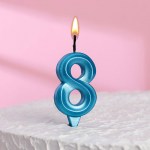 Свеча в торт «Бирюза» цифра 8 арт.5875
