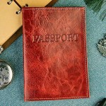 Обложка для паспорта + визитница, нат. кожа, цвет коричневый арт.6642