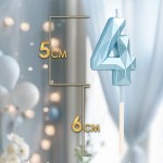 Свеча в торт «Алмаз», голубая цифра 4 арт.9338075